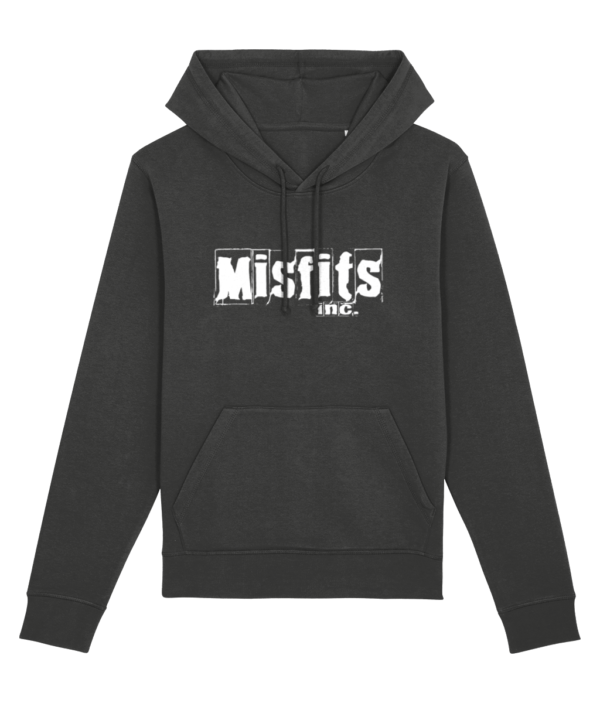 Black Misfits Inc Merch Hoodie White Logo Branding Artwork Graphics