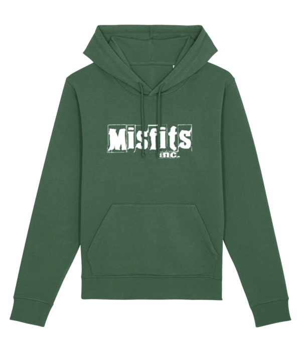 Green Misfits Inc Merch Hoodie White Logo Branding Artwork Graphics