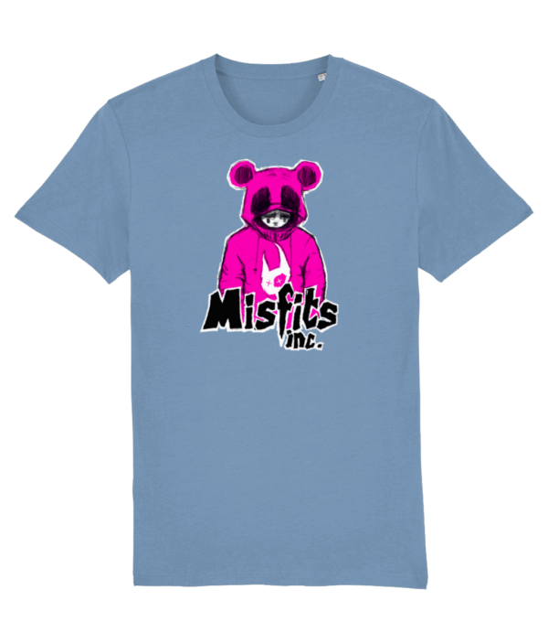 Blue Tshirt ‘Sugar Pop’ in Pink Panda T-Shirt – Organic Cotton – Misfits inc